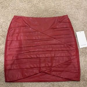 Zara red leather mini skirt